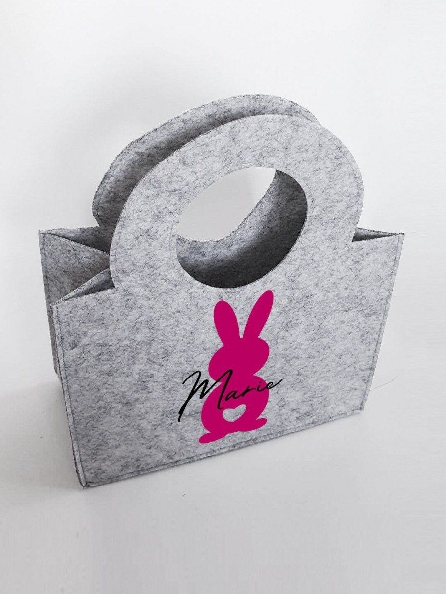 Personalisiertes Osterkörbchen aus Filz 27 x 13 x 21 cm | Tasche mit Namen | Ostertasche | Osterkorb | Geschenk | Ostern