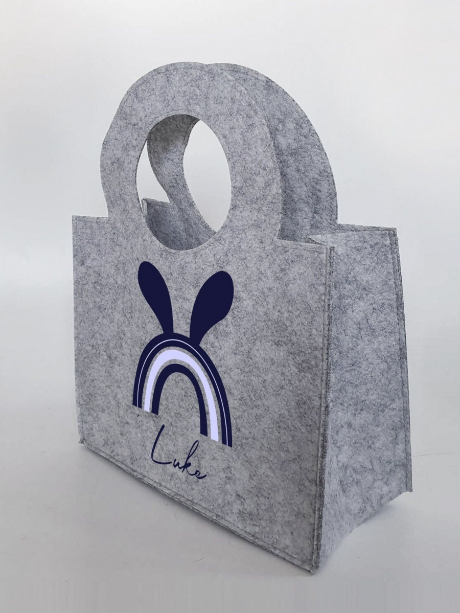 Personalisierte Oster-Tasche aus Filz 27 x 13 x 21 cm | Tasche mit Namen | Ostertasche | Osterkorb | Geschenk | Ostern