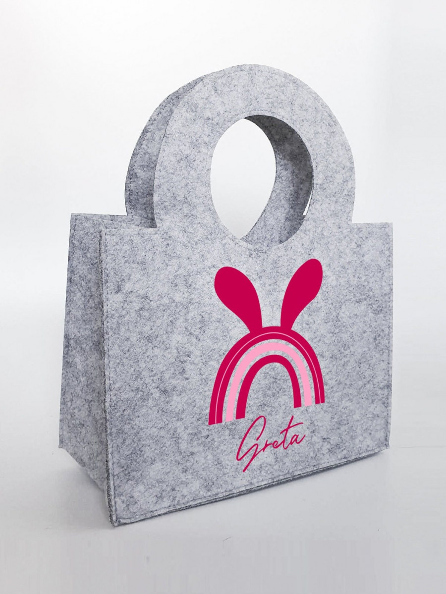 Personalisierte Oster-Tasche aus Filz 27 x 13 x 21 cm | Tasche mit Namen | Ostertasche | Osterkorb | Geschenk | Ostern
