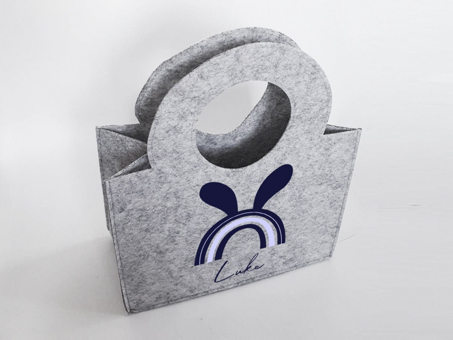 Personalisierte Oster-Tasche aus Filz 27 x 13 x 21 cm | Tasche mit Namen | Ostertasche | Osterkorb | Geschenk | Ostern