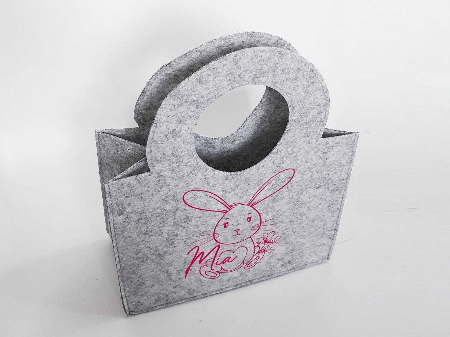 Personalisierte süße Ostertasche aus Filz 27 x 13 x 21 cm | Tasche mit Namen | Oster-Tasche | Osterkorb | Geschenk | Ostern – Bild 4