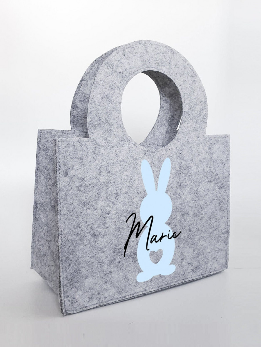 Personalisiertes Osterkörbchen aus Filz 27 x 13 x 21 cm | Tasche mit Namen | Ostertasche | Osterkorb | Geschenk | Ostern