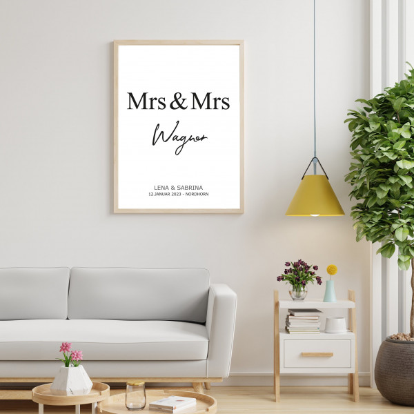 Personalisiertes Hochzeits Poster | Mr & Mrs | Hochzeit | Wedding | Geschenk | Plakat | Bild | Name | Geschenk | Paar | Mrs/Mr und Mrs/Mr – Bild 3