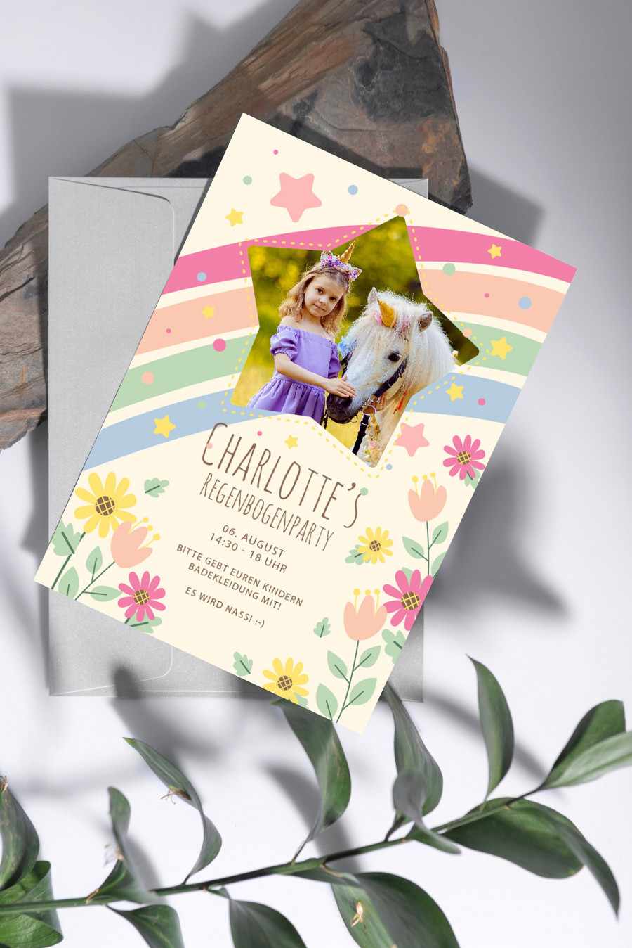 Digitale Einladung mit Foto zum Geburtstag - Karte - Whats App, EMail oder zum ausdrucken - Party - Einladungskarte - Personalisiert
