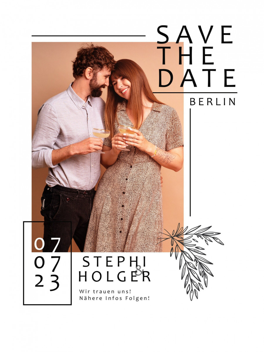 Digitale Save the Date Karte - Whats App, EMail oder zum ausdrucken - Einladung - Einladungskarte - Personalisiert - Hochzeit