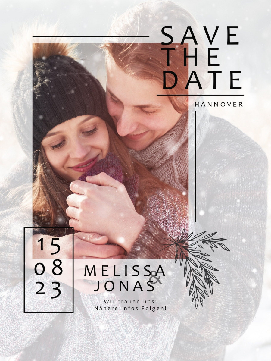 Digitale Save the Date Karte - Whats App, EMail oder zum ausdrucken - Einladung - Einladungskarte - Personalisiert - Hochzeit