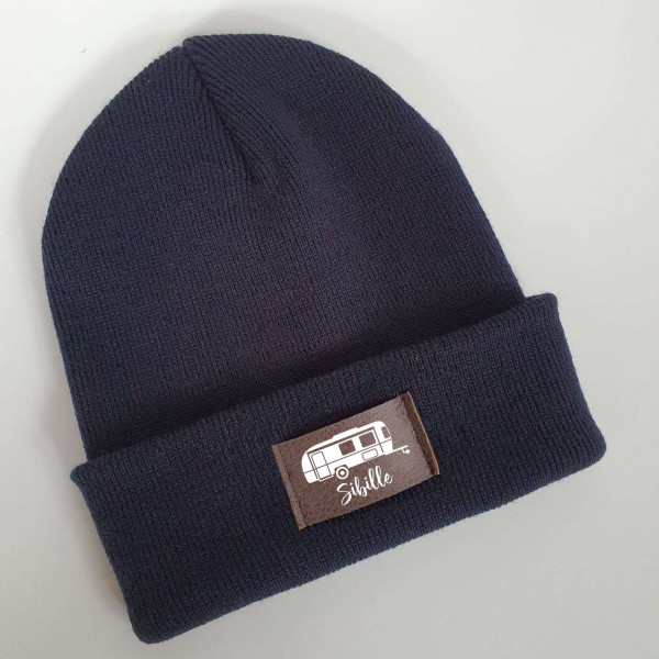 Camping Mütze personalisiert | Hipster Beanie | Mütze | Wintermütze | Blaue Mütze mit Namen | Kinder und/oder Erwachsene | Wohnwagen | Bulli – Bild 7