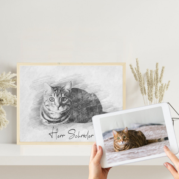 Personalisierte Bleistift Zeichnung vom Foto | Digitale Skizze | Bleistiftzeichnung | Personalisiert | Bleistiftskizze | Poster – Bild 3