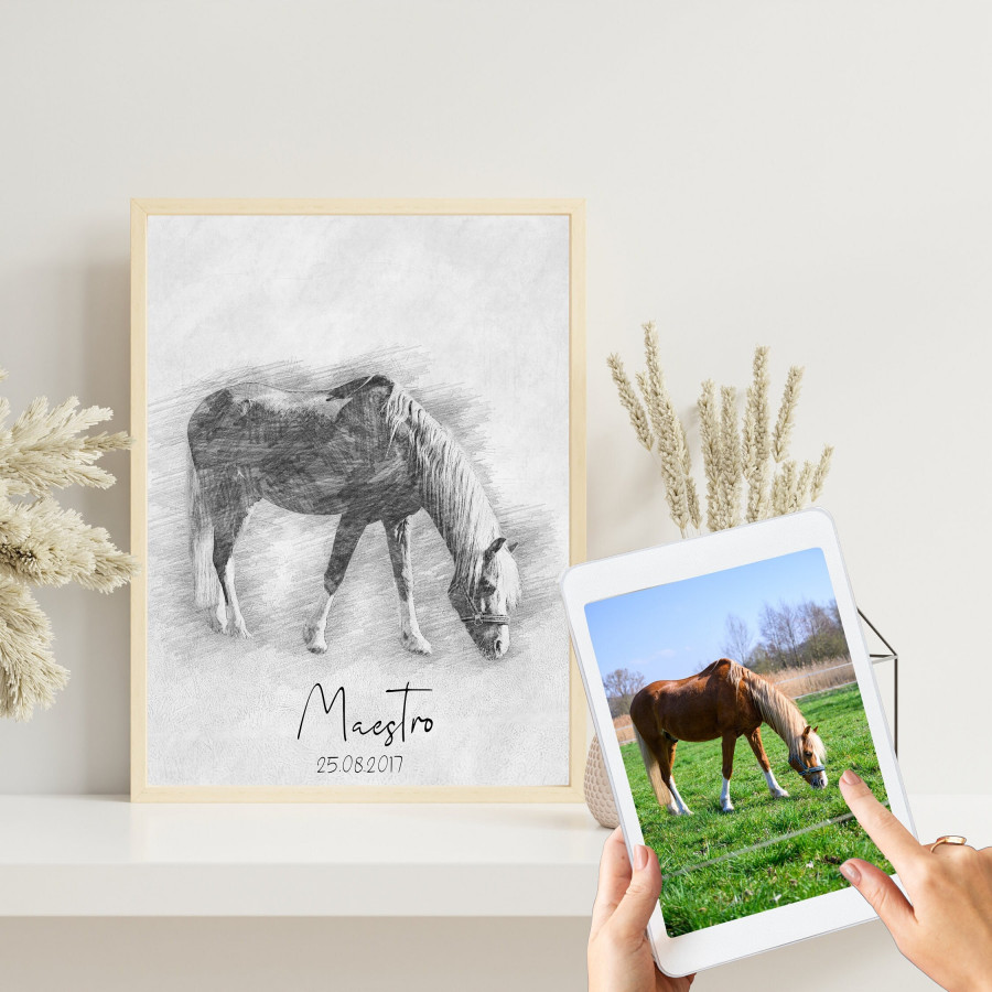 Personalisierte Bleistift Zeichnung vom Foto | Digitale Skizze | Bleistiftzeichnung | Personalisiert | Bleistiftskizze | Poster