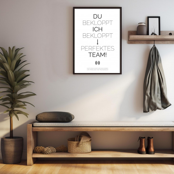 Stilvolles „Perfektes Team“-Poster mit integriertem NFC-Chip. Einfach scannen und dein persönliches, digitales Freundebuch öffnen. – Bild 4