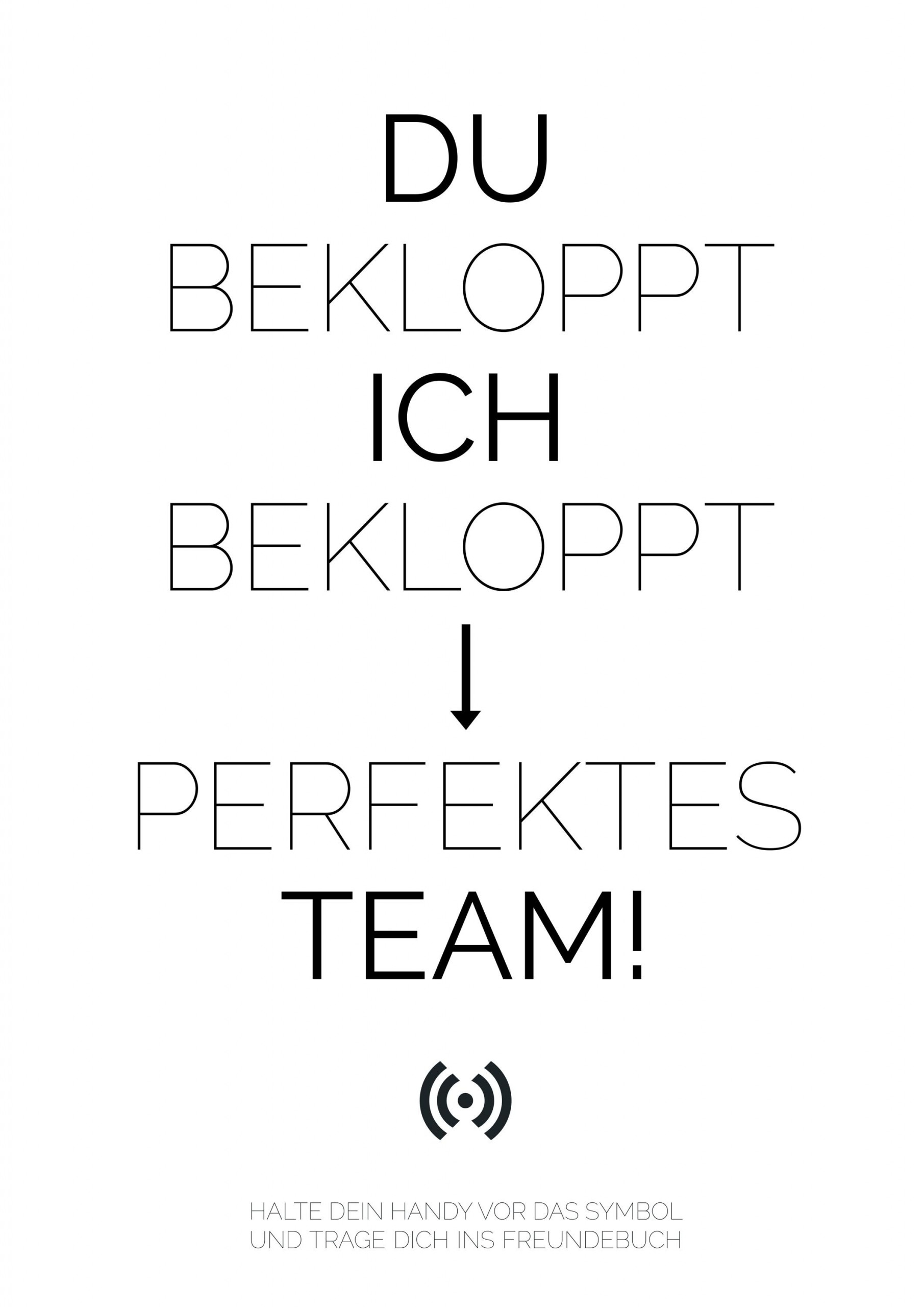 Stilvolles „Perfektes Team“-Poster mit integriertem NFC-Chip. Einfach scannen und dein persönliches, digitales Freundebuch öffnen. – Bild 2