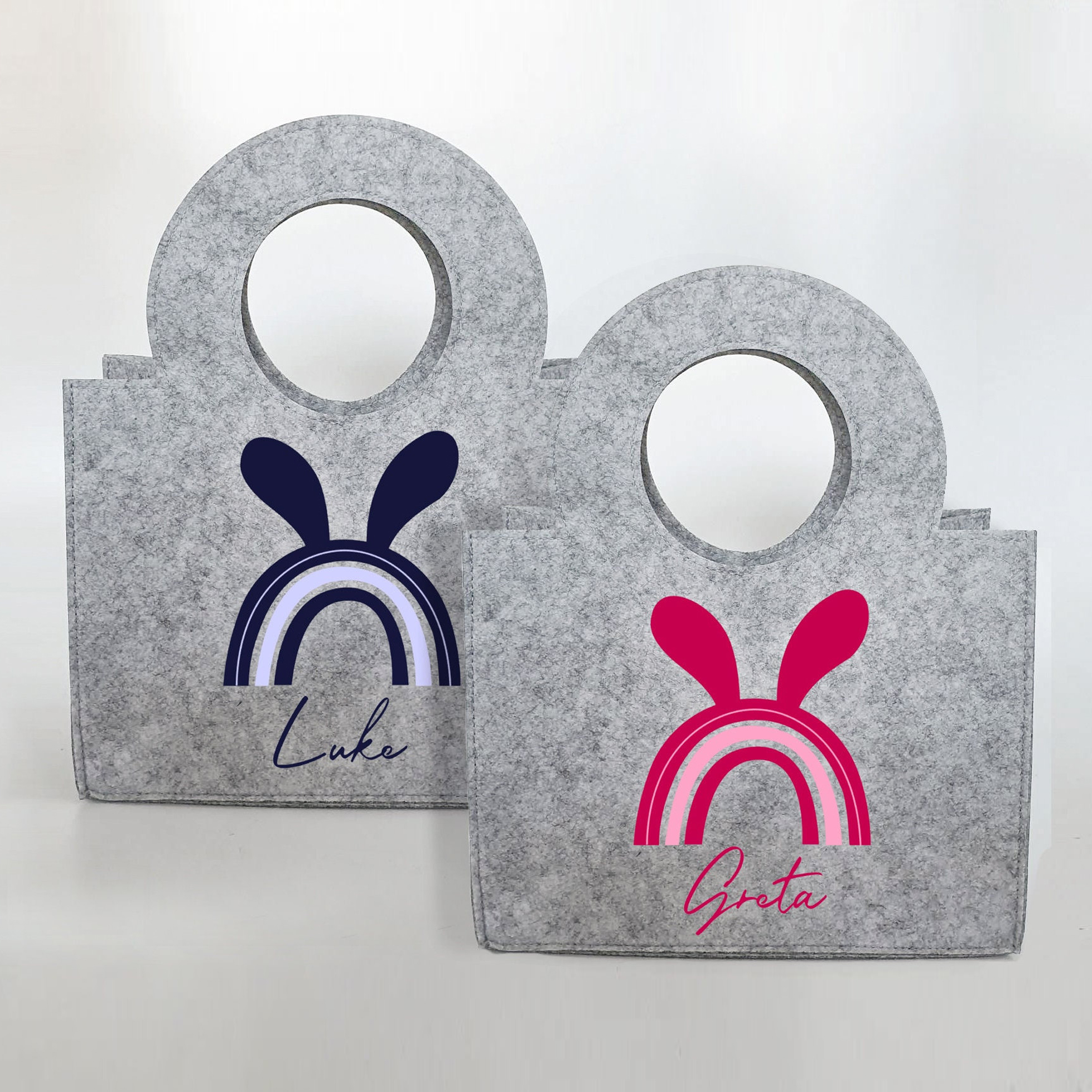Personalisierte Oster-Tasche aus Filz 27 x 13 x 21 cm | Tasche mit Namen | Ostertasche | Osterkorb | Geschenk | Ostern – Bild 1