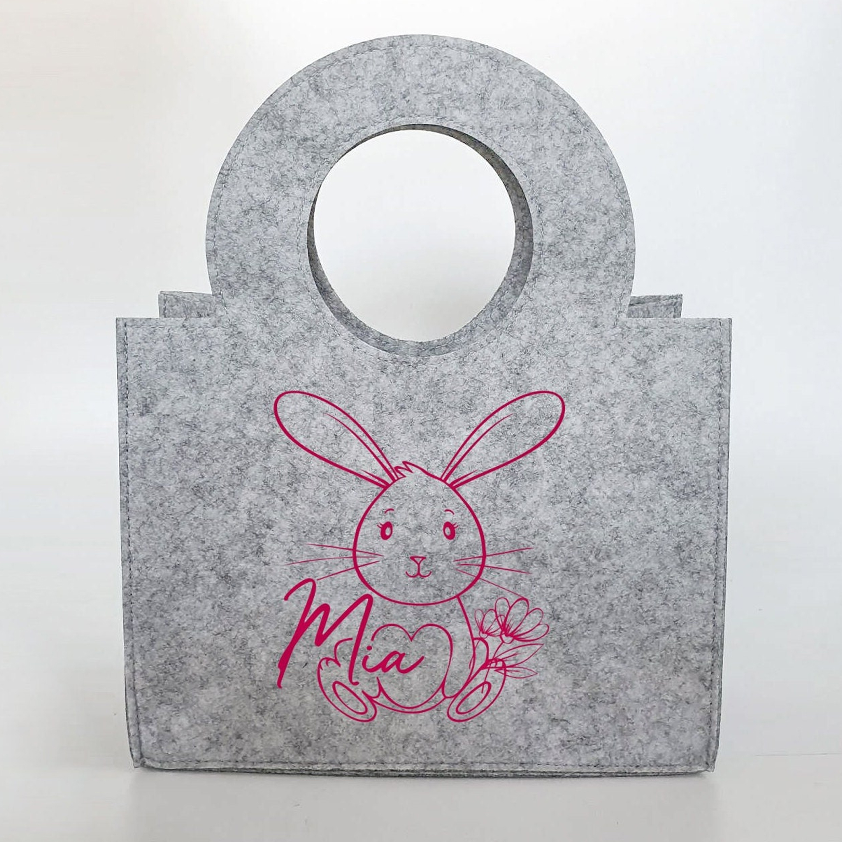 Personalisierte süße Ostertasche aus Filz 27 x 13 x 21 cm | Tasche mit Namen | Oster-Tasche | Osterkorb | Geschenk | Ostern – Bild 1