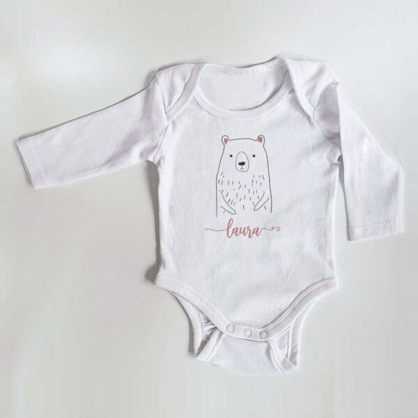 Personalisierter Body mit langen Armen, Gr. 62,  100% Baumwolle, Organic Cotton, Geschenk, Geschenkidee zur Geburt, Zebra, Schaf, Panda, Bär – Bild 1