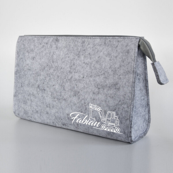 Personalisierte Wickeltasche aus Filz 28x19x8 cm | Kulturtasche | Kosmetiktasche | Schminktasche – Bild 1