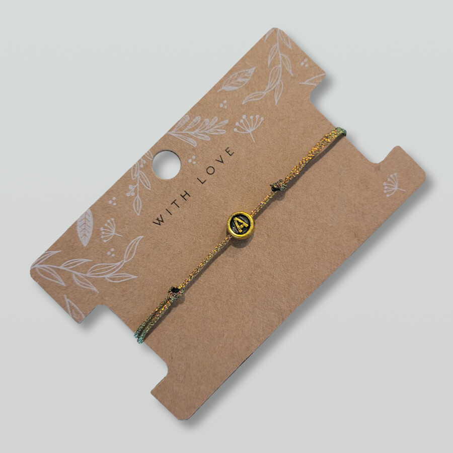 Geflochtenes Macramé Armband mit deinem Wunschbuchstaben. Orange grün metallic - Personalisiert - in mehreren Farben erhältlich